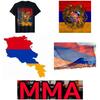 Armenia MMA Kick Boxing UFC Muay Thai T-Shirt Graphic Flag Retro Vintage Armenian Symbol Emblem Print Eagle Lion Short Sleeve Round Neck