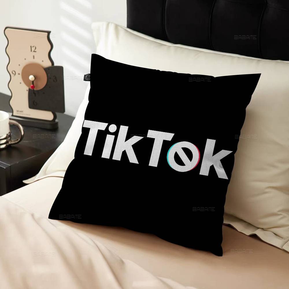Подушка с логотипом T-TikToks Аниме-подушка Подушка для изголовья дивана-кровати Чехол для подушки Чехол для подушки 45x45 см Мода