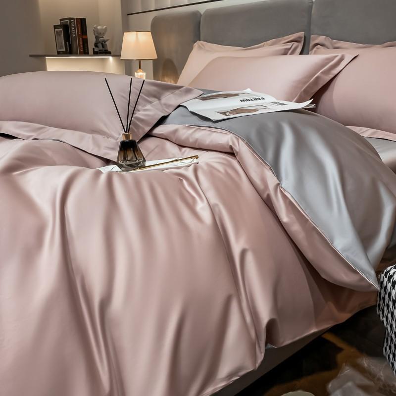 200-count High-grade Long-staple Cotton Four-piece Set of Pure Cotton Sheets, Fitted Sheets, Duvet Cover, High-end Bedding Duvet Cover