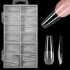 120Pcs Clear Frosted Fake Nails Coffin False Nails Manicure Nail Tips Nail Extension System