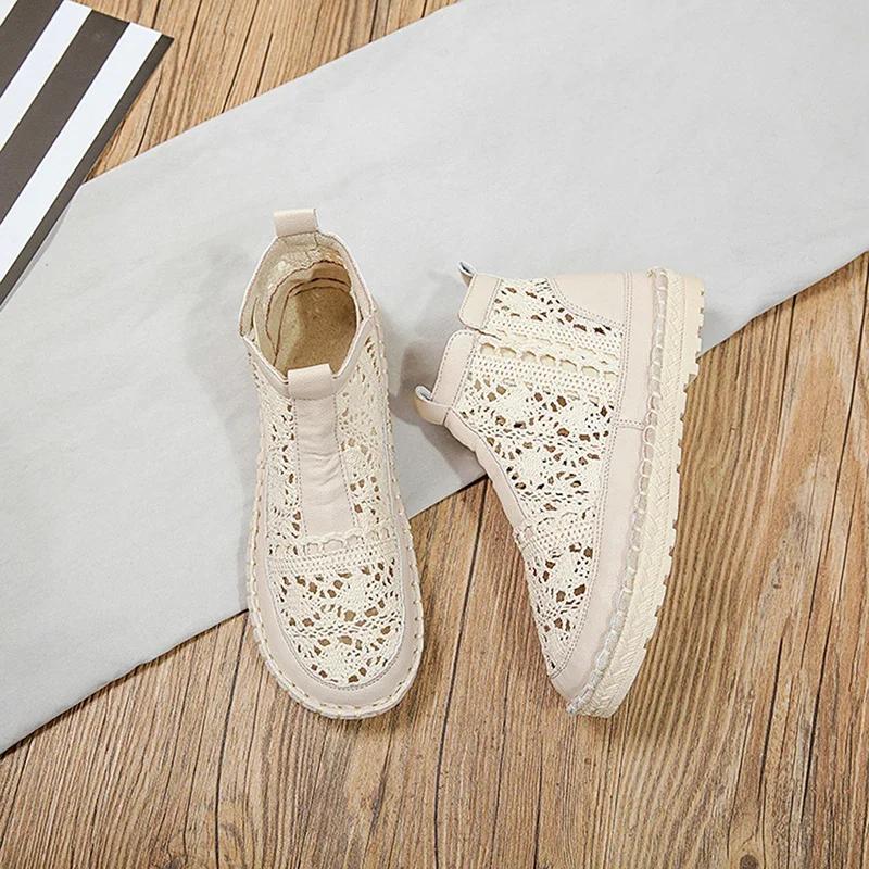 Мода 2024 Новые женские дышащие сетчатые летние туфли на шнуровке для ходьбы на мелкой подошве Новые однотонные нескользящие повседневные туфли 35-40