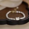 Freshwater shell cat bracelet, Korean-style fashionable freshwater pearl beaded bracelet, elegant and trendy jewelry, a perfect gift