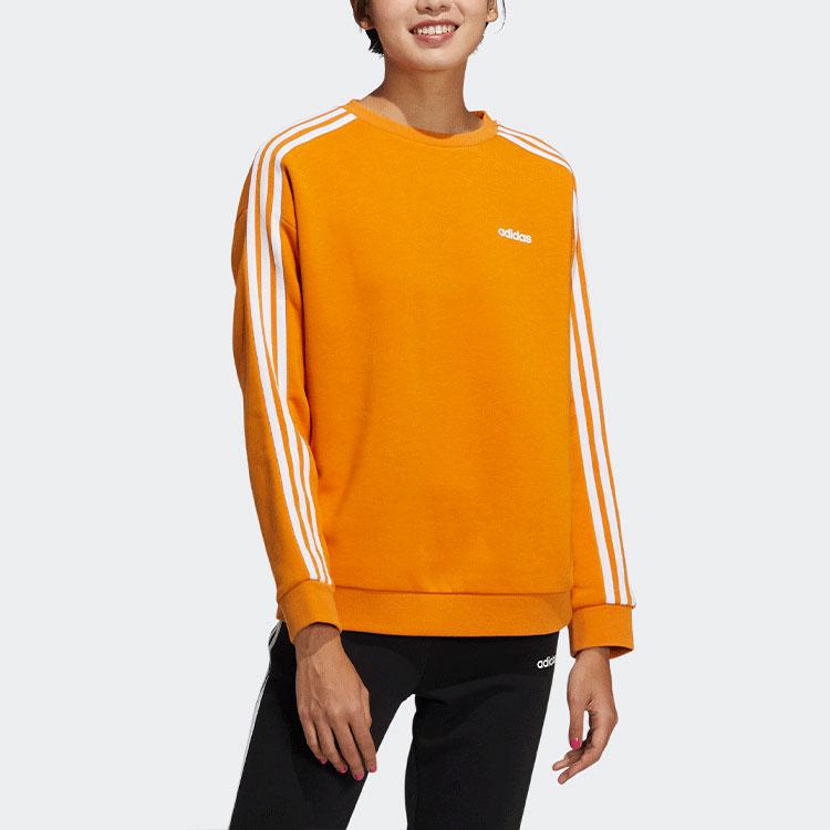 adidas Нео-логотип с принтом и полосками по бокам, свитер с круглым вырезом, женская толстовка, цвет оранжевый, желтый HG9051