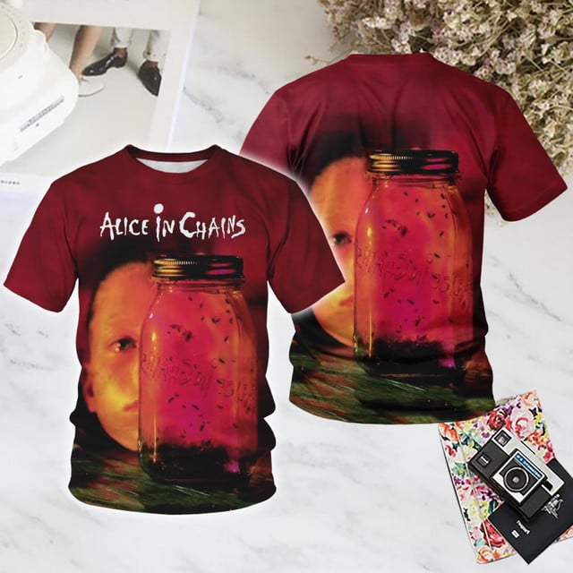 Alice In Chains Популярная Рок-футболка с 3D-печатью Летняя Новая Мужская Женская Хип-хоп Тренд Короткий рукав Свободная Повседневная Оверсайз Y2k Топ