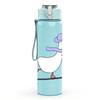1PC Duck Ride Skateboard Funny Cartoon Print 750ml Color Plastic Sports Water Bottle Leakproof Flip Straw Lid Suitable for Sports Office Home Use
