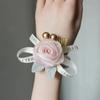 Изысканный красивый браслет для подружки невесты, романтический браслет с розой, небольшой свежий браслет из ленты, модные украшения, аксессуары, подарки