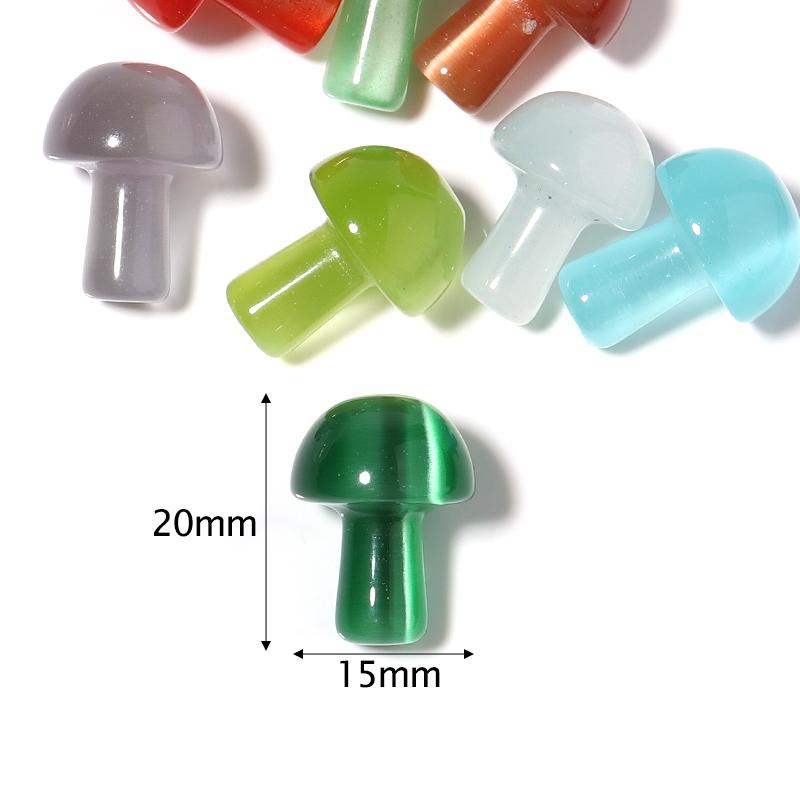 5Pcs/Lot 20×15mm Cat's Eye Beads Colorful Mushroom Shaped Nonporous Accessories For Jewelry Production Diy Charm Pendant