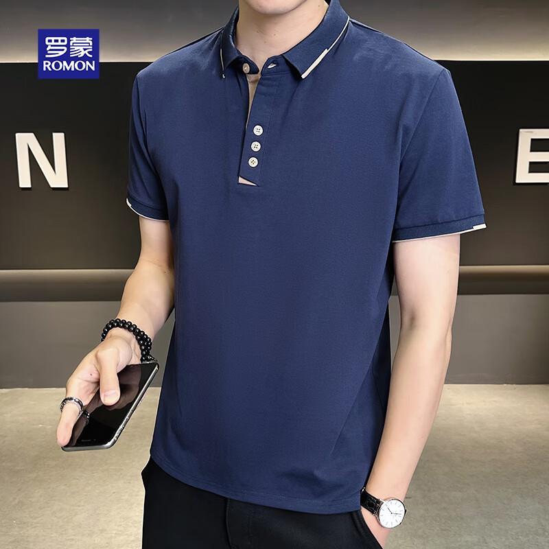 ROMON Men's Ice Cotton Short Sleeve Polo Shirt