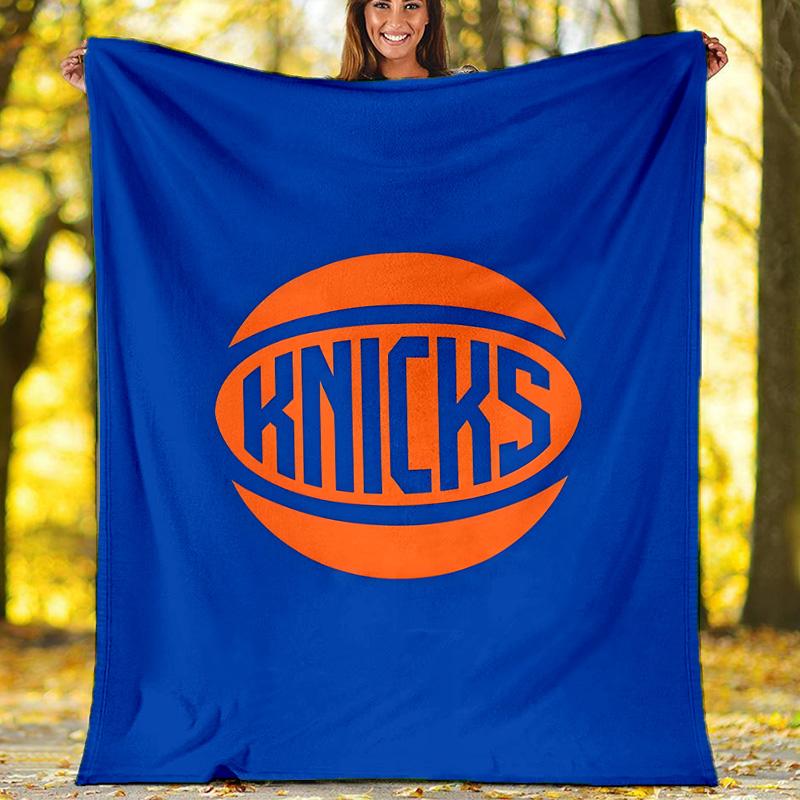 1pc New York Knicks Theme Blanket - Digital Print, Polyester, Cozy for All Seasons, Perfect for Outdoor, and Travel