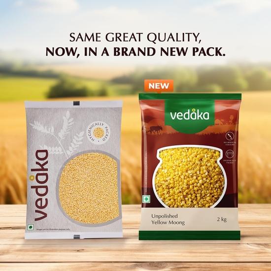 Популярный нешлифованный желтый мунг дал Vedaka | Естественно богат белком | Естественно не содержит холестерина | 2 кг