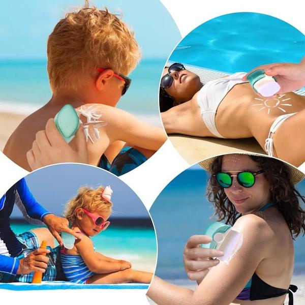 1Pcs Unscreen Applicator for Kids, 2 Pack Sunblock Buddy Brush Set with Protective Caps, Sun Lotion Applicator Sun Cream Brush