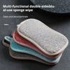 5 dona Super yutuvchan mikrofiber ikki tomonlama skrabli gubka idish yuvish uchun, oshxona, hammom tozalash matosi, o'chirg'ich