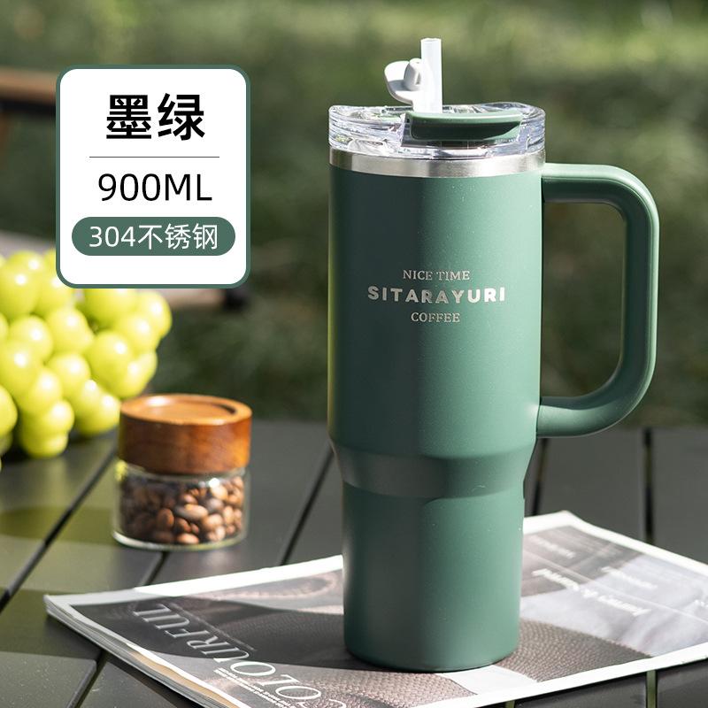 SITARAYURI 900 мл Термос-бутылка для воды Кофейная кружка из нержавеющей стали Холодный и горячий Двухслойный изолированный стакан-термос Автомобильная дорожная кружка