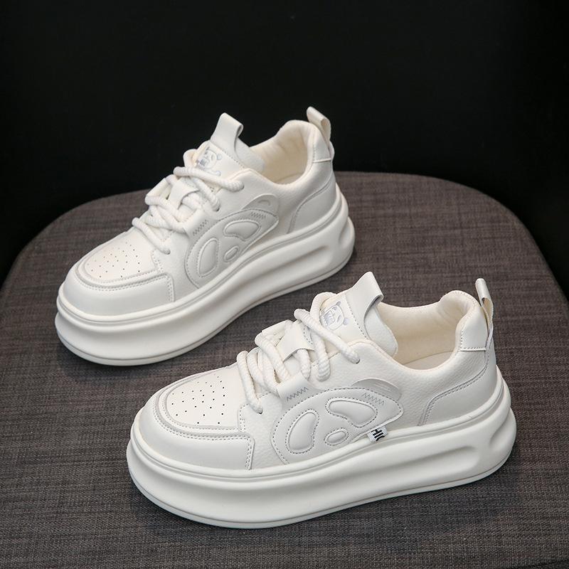 Platform White Shoes Bread New Spring and Autumn Versatile Niche Shoes Platform Leisure Black and White Board Shoes
