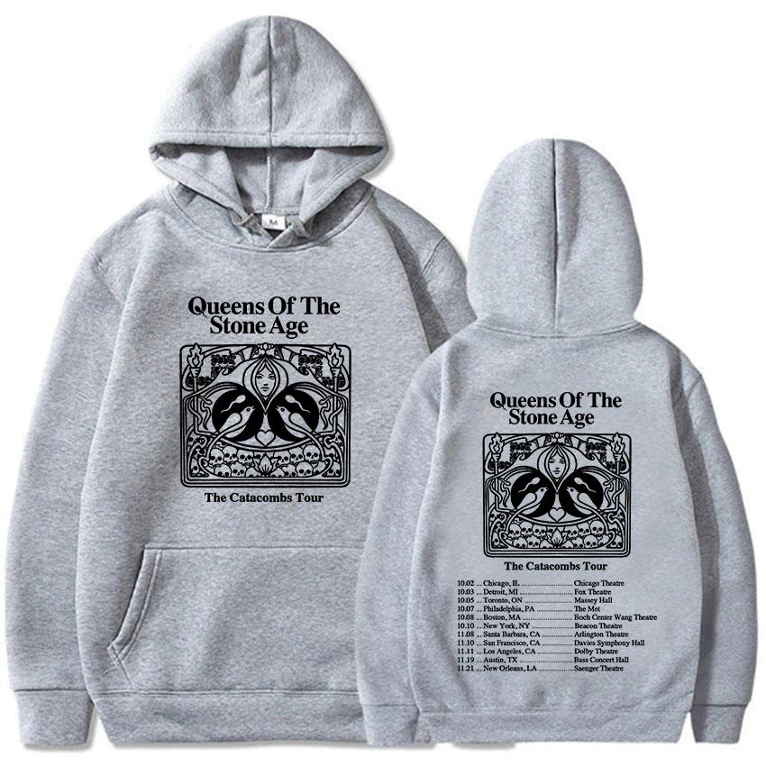 Худи The Catacombs Tour 2025 QUEENS OF THE STONE AGE QOTSA Толстовки Флис Свободные Пуловеры с Капюшоном Мужская Одежда Унисекс