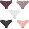 FINETOO Sexy Lace Panties for Women Soft Breathable Lingerie Patterned Lace Solid Color Briefs
