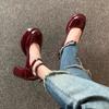 Fashion New Women Pumps Shoes Fashion Cross Strap Ladies Shallow Dress Mary Jane Shoes Female Elegant High Heel Footwear Platform Heels