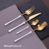4 Pcs Mirror Matte Stainless Steel Black Gold Silver Cutlery Dinnerware Tableware Knife Spoon Fork Flatware Set Dishwasher Safe
