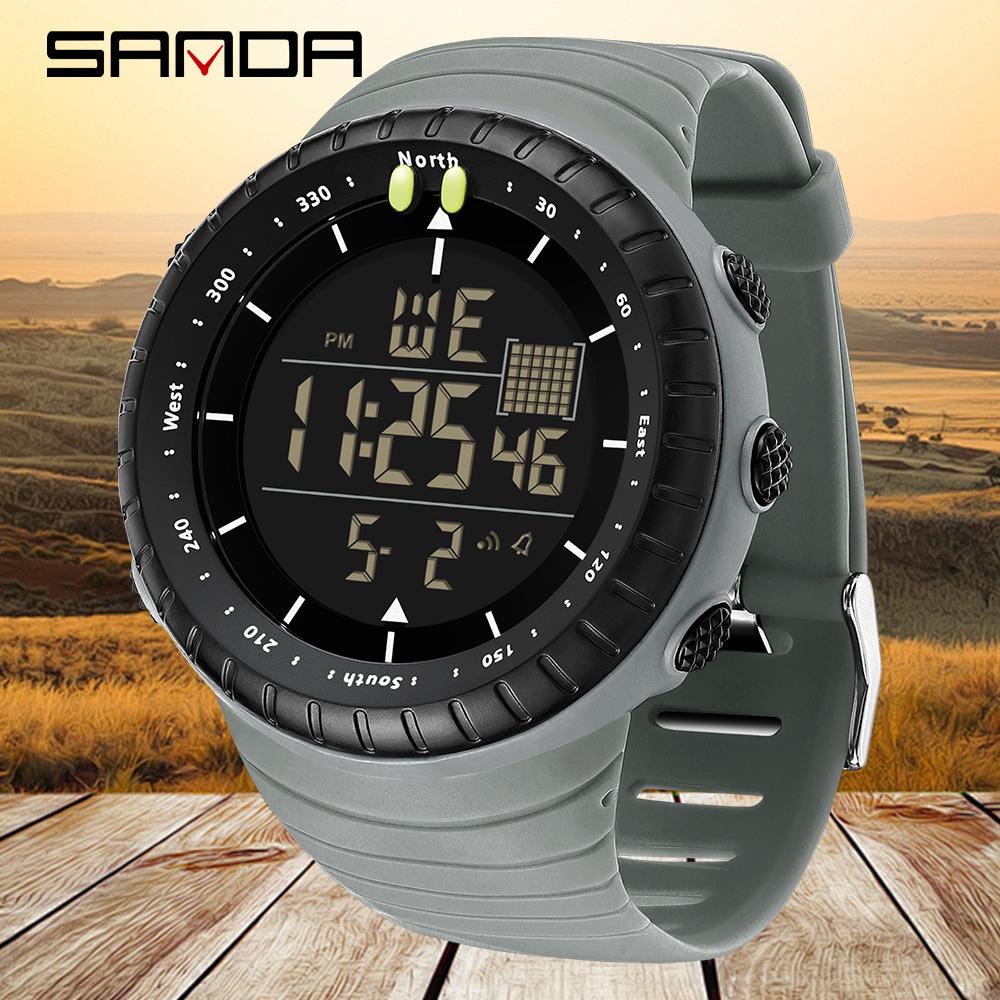 SANDA New 6256 Men's Electronic Watch Large Dial Outdoor Waterproof Sports Watch Night Light Alarm Clock Multi Functional Watch