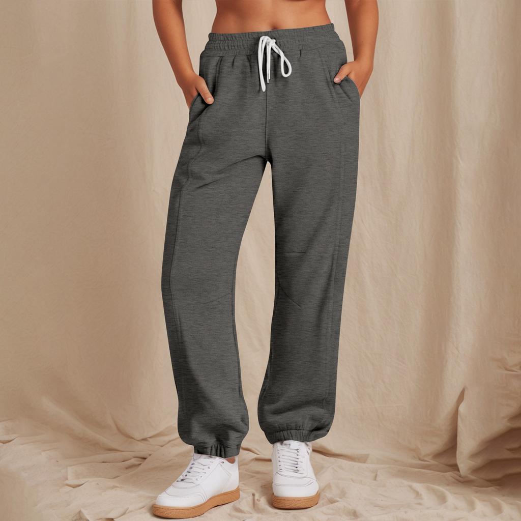 Women's Fashion Casual Solid Color Drawstring Sweatpants