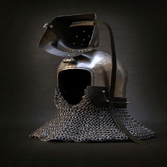Средневековый шлем бацинет «свиное рыло» с авентайлом, рыцарский шлем хундскугель
