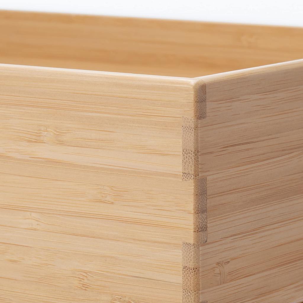 MUJI штабелируемый бамбуковый прямоугольный ящик для хранения 26 см Ш x Г x Номер продукта Подходит для ящика для хранения одежды, Половина, Маленький, 18,5 см 8,5 см В, 12047261,