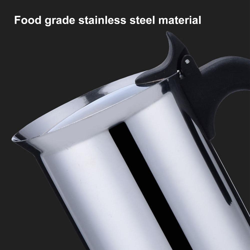 Mirror Polishing Finish Stainless Steel Coffee Pot Stovetop Espresso Maker Outdoor Brewing