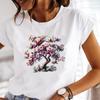 (Asian Size) Lovely Trend Cute Sweet Graphic T-shirts T Shirt Female Top Clothing Casual Flower Fashion Short Sleeve Print Lady Women Tee