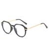 Polygonal Anti-Blue Glasses Metal Legs Square Flat Glasses Round Face Full Frame Glasses Frame