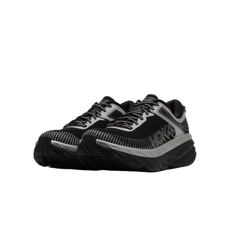 HOKA One One Мужские беговые кроссовки Bondi 7 Черно-серебристые 1110518-BKSTR