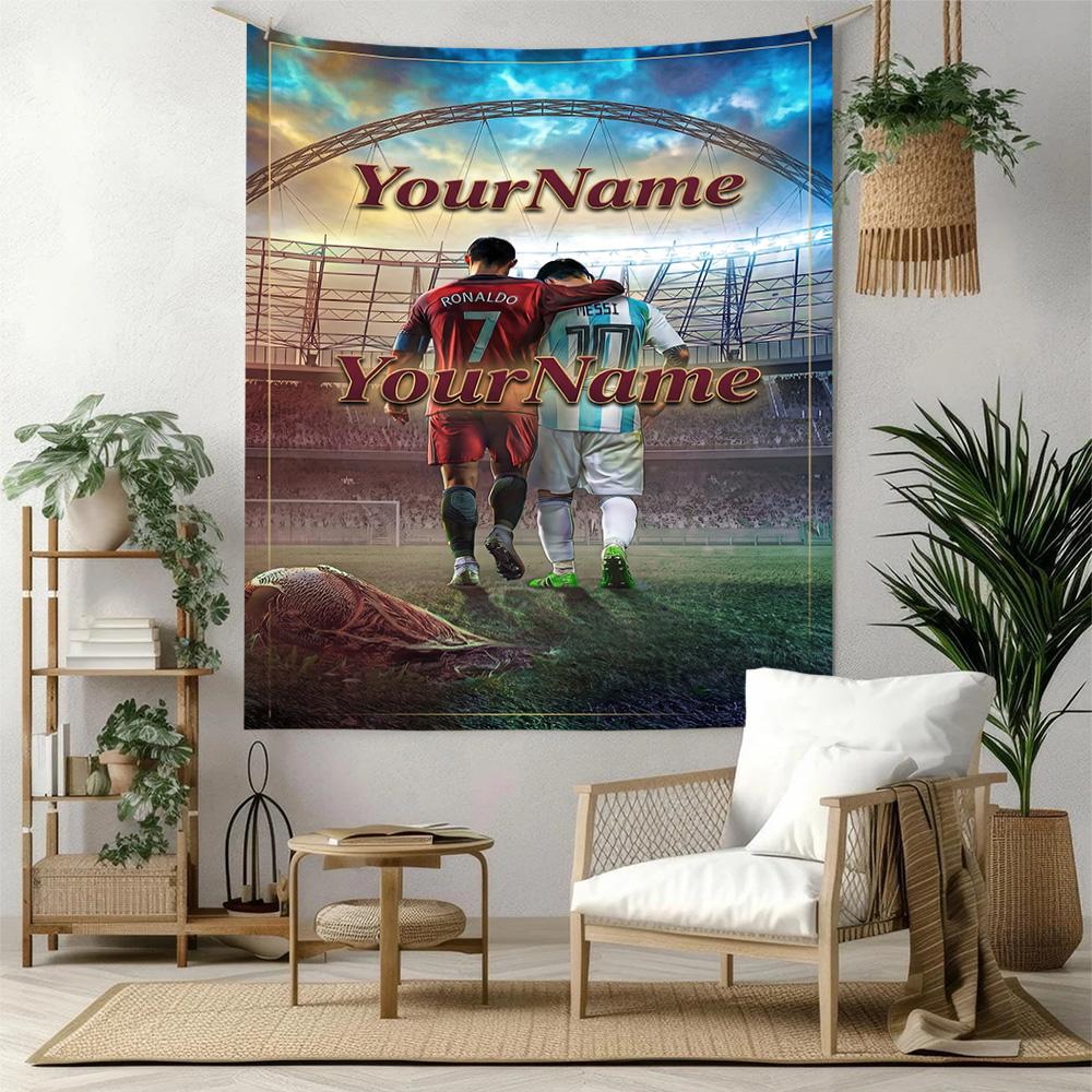 Messi Custom Your Name Wall Decor Tapestry Art For Pet Memorial Birthdaywedding Party Backdrop Family Gift