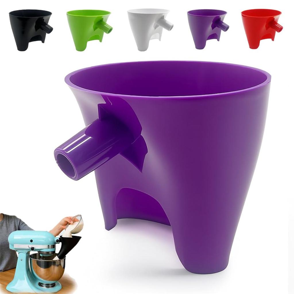 Воронка для муки для миксера Kitchen Aid, насадка для легкого насыпания без просыпания, аксессуар против разбрызгивания, подходит для миксеров с откидной головкой 4,5–5 кварт (КСМ150), Безопасный инструмент для выпечки