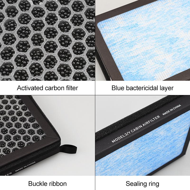 Air Filter For Tesla Model 3 Model Y 2017-2026 HEPA Activated Carbon Tesla Cabin Air Filter Replacement Accessories 2Pack