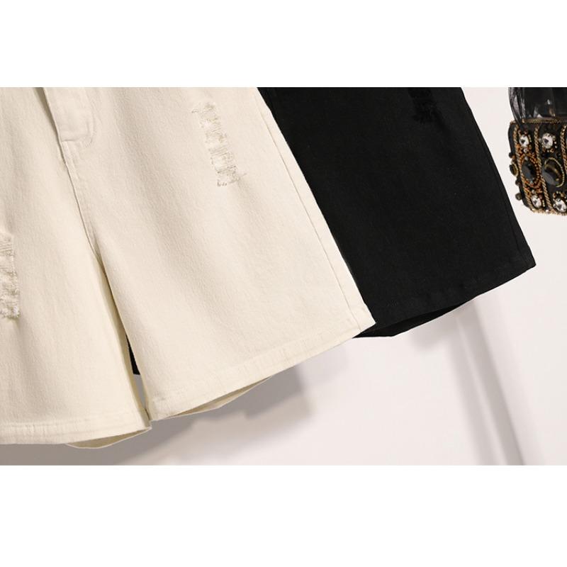 DIMANAF Plus Size 2025 Женские шорты, брюки, летние свободные джинсы-шаровары, короткие базовые брюки с высокой талией и эластичным поясом