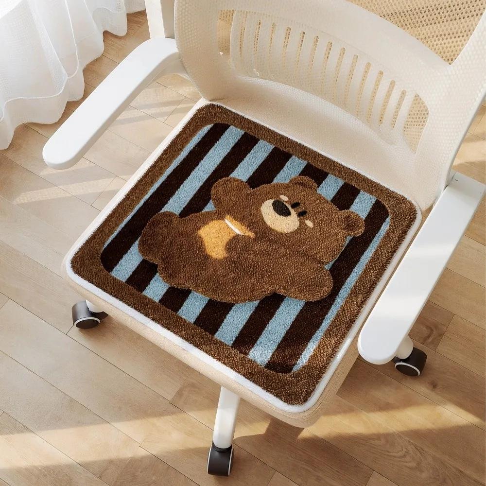 Мультяшная подушка на стул 40x40 см, противоскользящая, теплая зимняя, удобная, из имитации кашемира, подкладка на сиденье обеденного стула, для дома