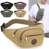 Men's Canvas Purse Leisure Outdoor Sports Waist Bag Multifunctional Mobile Phone Bag Cashier Chest Bag Leisure Wind Backpack.