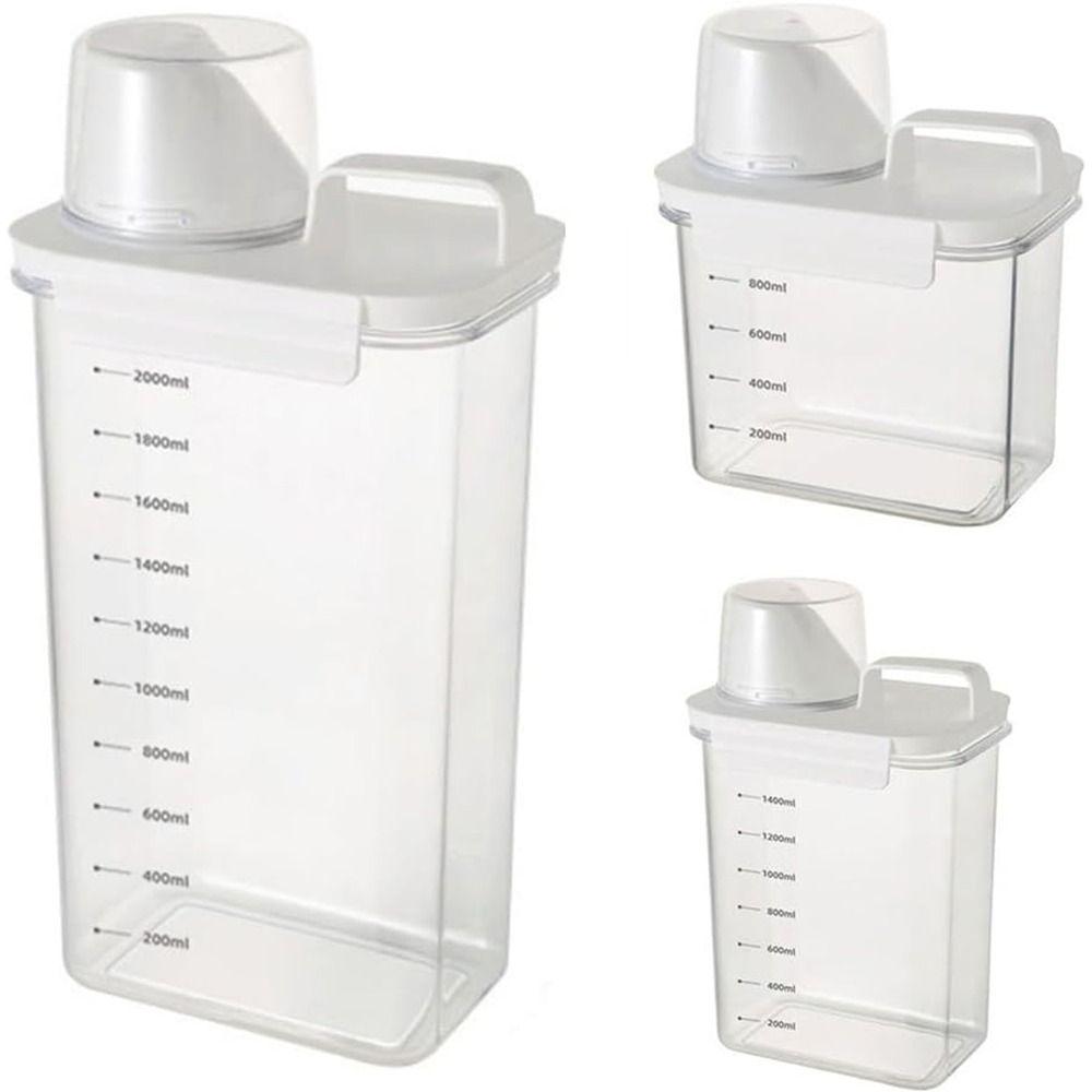 Plastic Washing Powder Dispenser Airtight Laundry Detergent Storage Box Laundry Room Accessories
