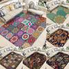 Vintage Geometric Floral Carpet Boho Home Decoration Entrance Doormat Living Room Bedroom Decor Floor Mat Bathroom Area Rug
