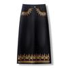 25 Spring/Autumn Women's High-Waist Denim Skirt with Colorful Embroidered Edge and Slit