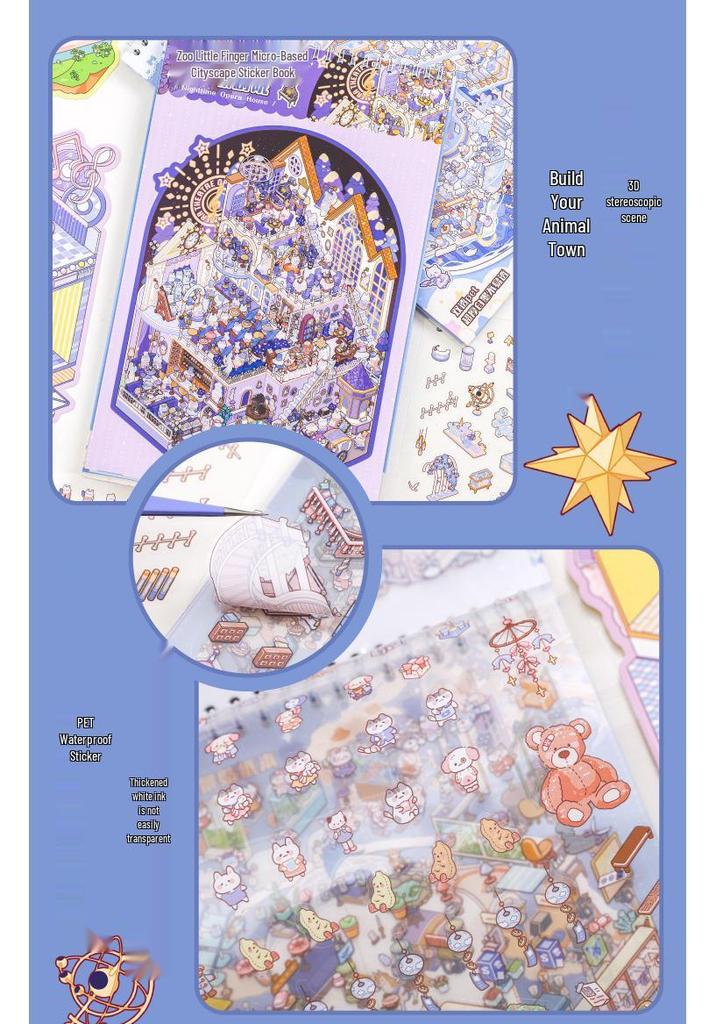 Light Luxury Cartoon Miniature Scene Sticker Book: Creative Fun DIY Stickers