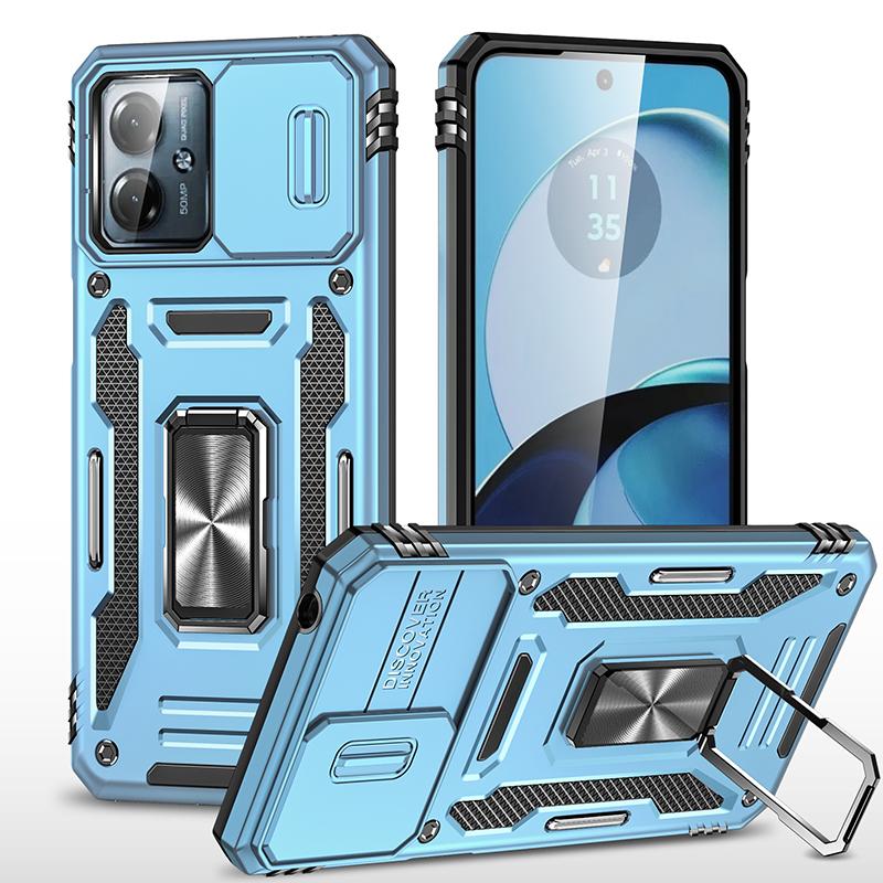 Серия Armor Чехол для Motorola Moto G54 5G PC+TPU Подставка Чехол для телефона со сдвижной защитой объектива