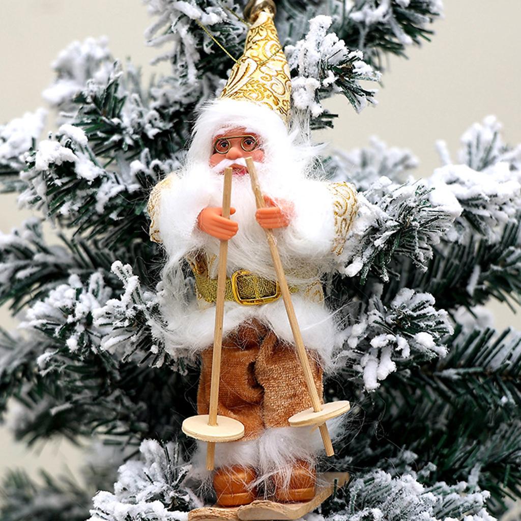 Рождественская кукла Санта-Клаус на лыжах, Веселое украшение в виде лыжника Санта-Клауса украсит ваш рождественский стол