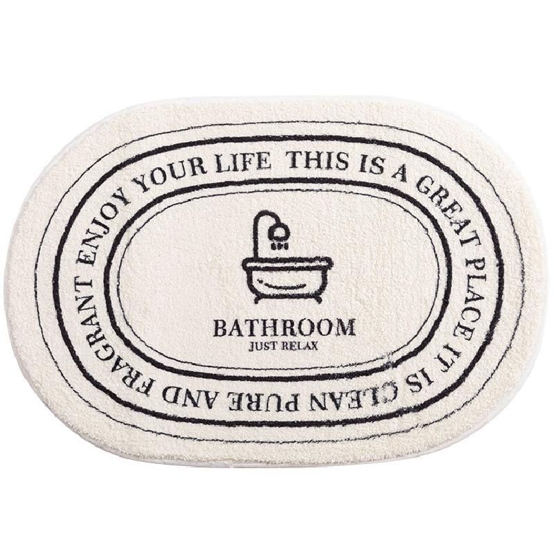 Простой скандинавский коврик для пола из искусственного кашемира, бытовой, для двери ванной комнаты, нескользящий, для туалета, износостойкий, грязеотталкивающий, простой в уходе, коврик для пола