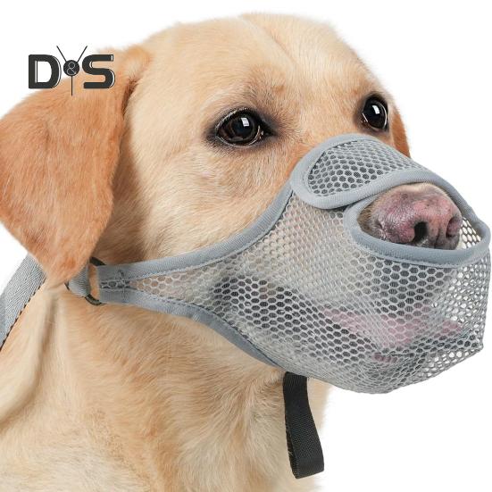Dog Muzzle for Large Medium Small Dogs Mesh Muzzle with Front Opening Design Breathable Dog Muzzle with Adjustable Strap for Preventing Biting