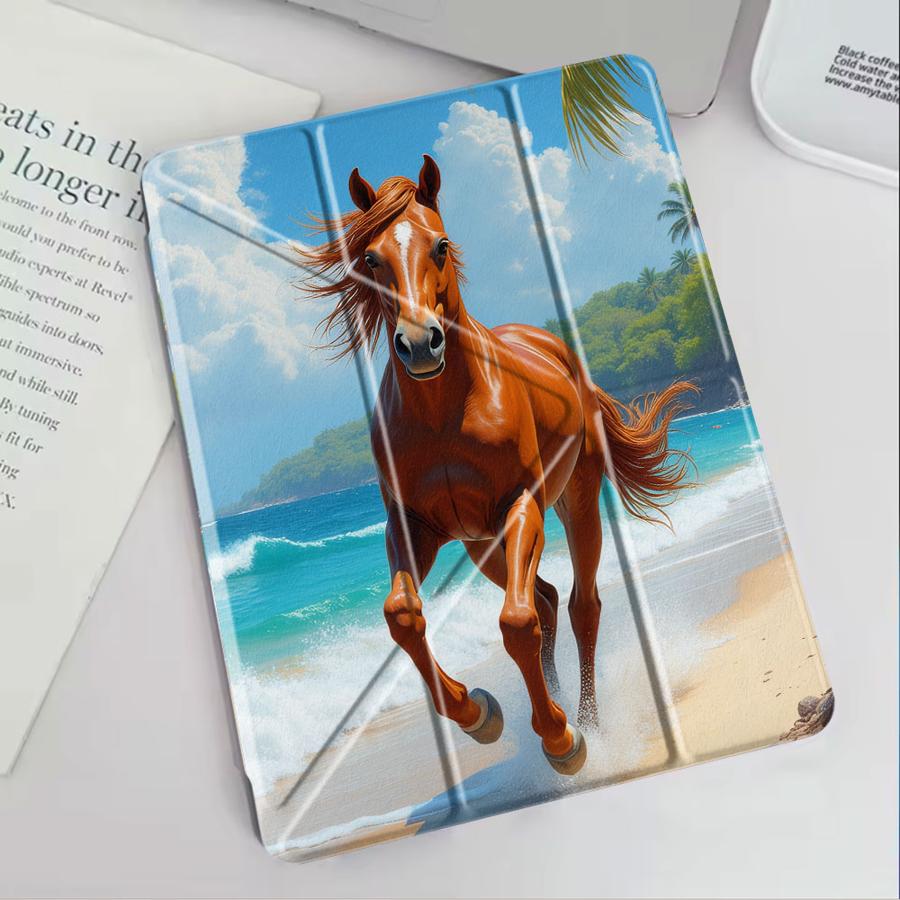 Держатель Чехол Чехол для планшета Для iPad Pro 11-го 10-го 9-го 8-го 7-го 12.9 дюйма Mini 6 7 Air 4 5 M3 M2 1 2 M4 11-дюймовый Pro 2025 Бегущая лошадь
