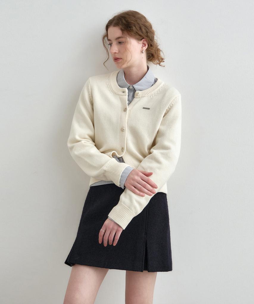 Мягкий хлопковый кардиган Mongdol с круглым вырезом Mdcd053_5 цветов