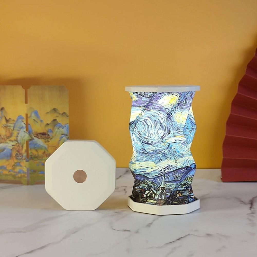 Ultra Thin Portable Desk Light LED Dimmable Table Lamp Birthday Gift Foldable Paper Latern Decor