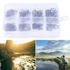 100/120Pcs Fishing Pin Connectors with Storage Box Mini Size Portable Hanging Fishing Snap Swivels Pins Fishing Accessories