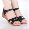 Summer Women Sandals Fashion Wedges Soft Bottom Comfortable Casual Mother Shoes Open Toe Flat Sandals Beach