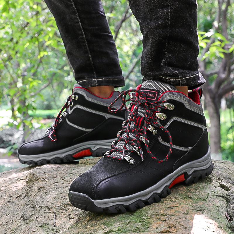 Plus Size 39-47 Autumn Men's High-top Hiking Boots Ankle Anti-Skidding Outdoor Boots Men Footwear